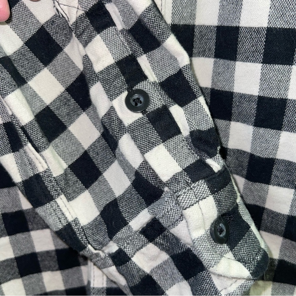 Carhartt Flannel Shirt Black White Mens Size Large Long Sleeve Rugged Flex - Picture 7 of 10